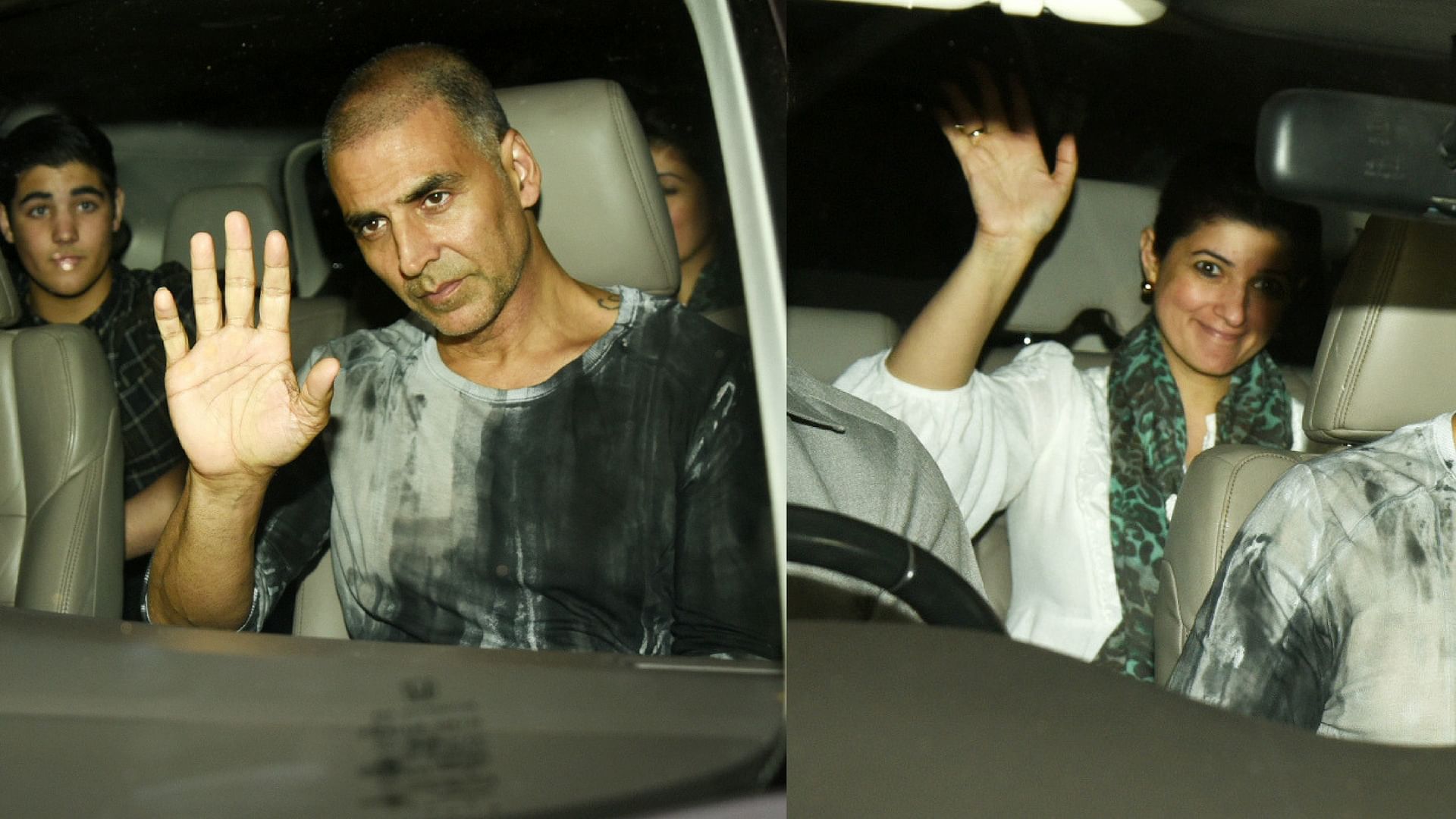 Akshay Kumar and Twinkle Khanna ride in together for the <i>PadMan </i>screening.