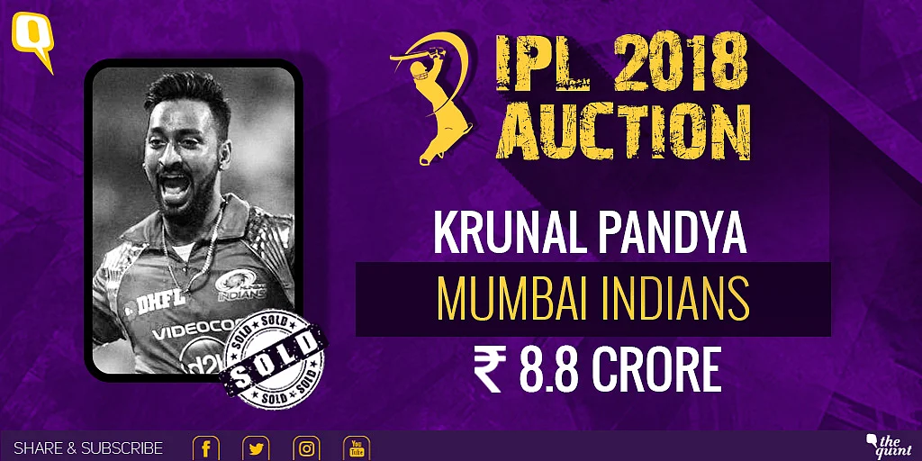 Krunal Pandya will represent MI. 