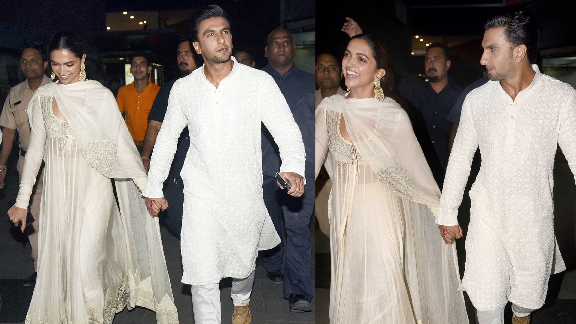 Ranveer Singh and Deepika Padukone at the <i>Padmaavat </i>screening on Tuesday night.