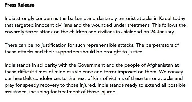 Kabul Blast Death Toll Rises to 103; US, India Condemn Attack