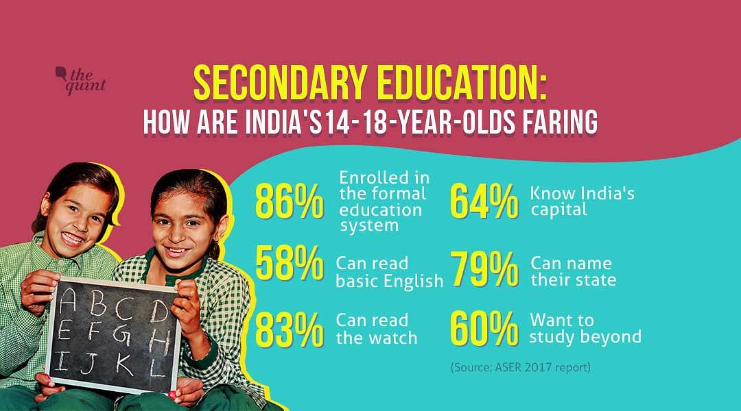 The Annual School Education Report (ASER) 2017 surveyed how much 14- to 18-year-olds are learning in rural schools.