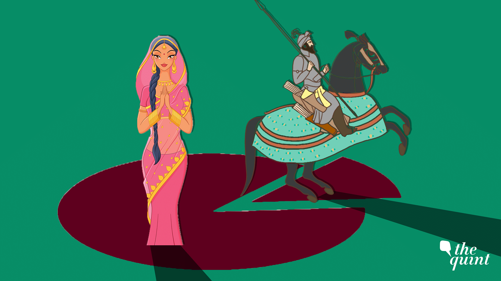 Illustration of Rani Padmini and Mughal ruler Aurangzeb used for representational purposes.