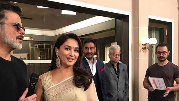 Madhuri Dixit  on the sets of <i>Total Dhamaal</i>.