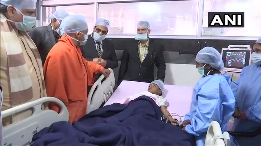 CM Yogi Adityanath visits the victim at the hospital