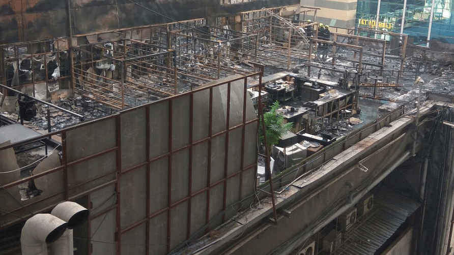 View of the gutted rooftop at Kamala Mills compound.