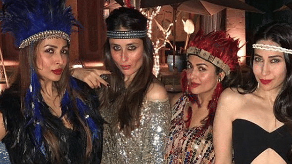 Malaika Arora, Kareena Kapoor, Amrita Arora and Karisma Kapoor at the party.