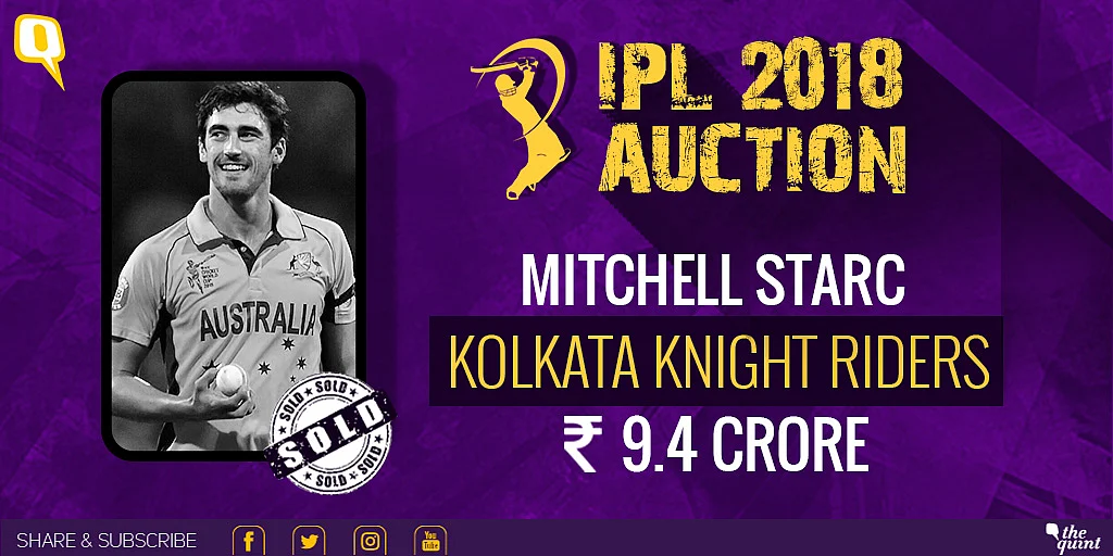 Mitchell Starc sold to Kolkata Knight Riders. 