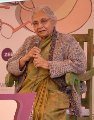 Jaipur: Former Delhi chief minister Sheila Dikshit during Jaipur Literature Festival at Diggi Palace, on Jan 27, 2018. (Photo: Ravi Shankar Vyas/IANS)