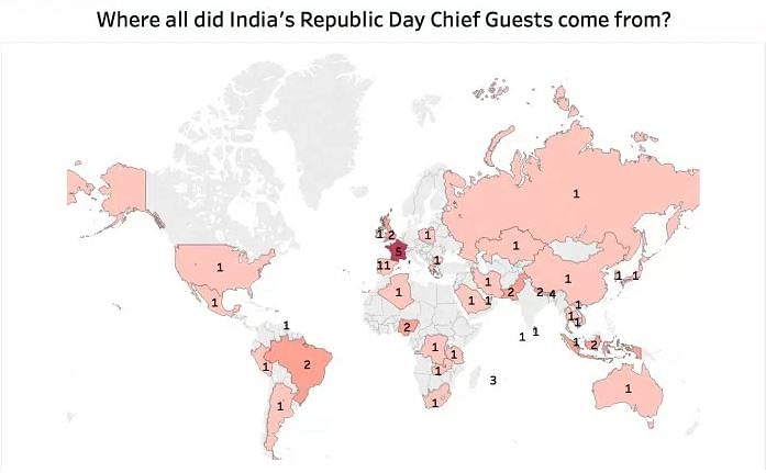  On 10 different occasions, there was no Chief Guest at the Republic Day parade. 