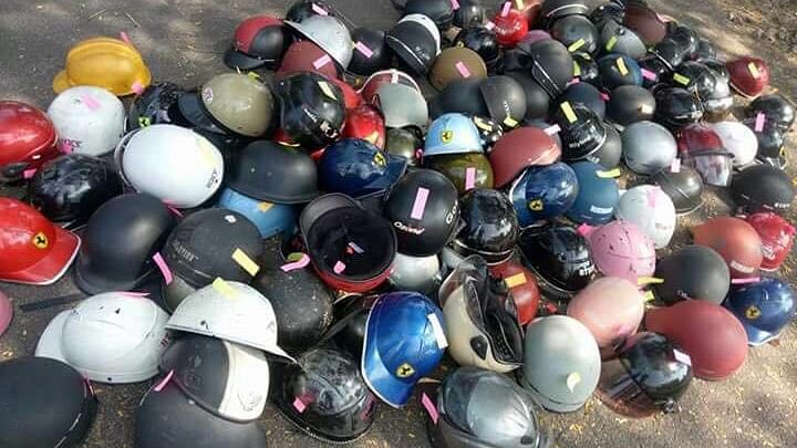 The special drive against plastic helmets was conducted by Mysuru police but Bengaluru police are stuck in a legal puddle.&nbsp;