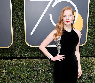 Jessica Chastain at the 75th Golden Globe Awards.