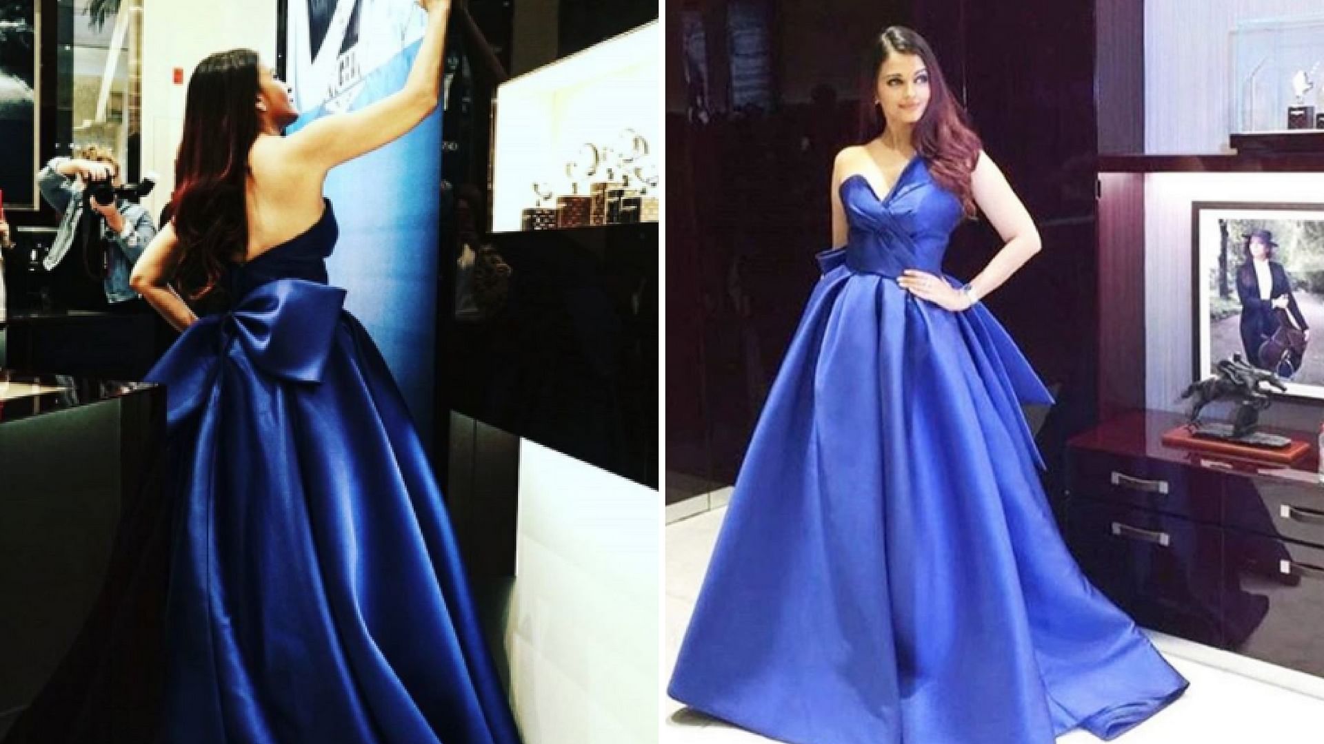 Aishwarya Rai looks dazzling in a blue gown in Dubai.&nbsp;