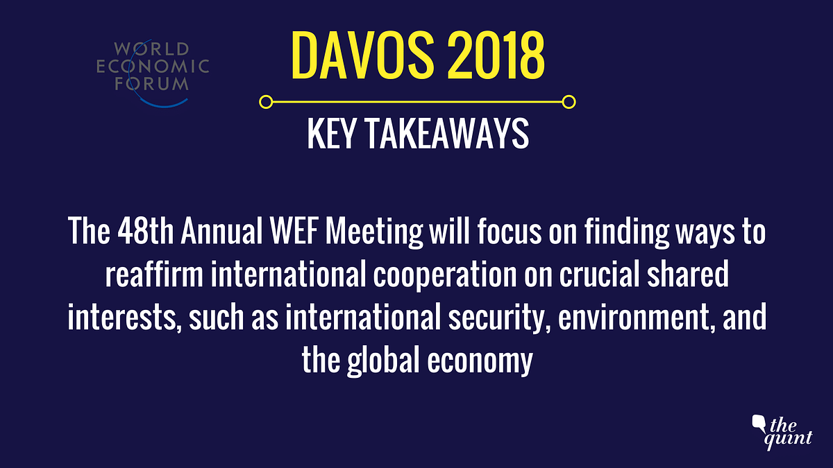 The WEF summit will be held from 23 January to 26 January.