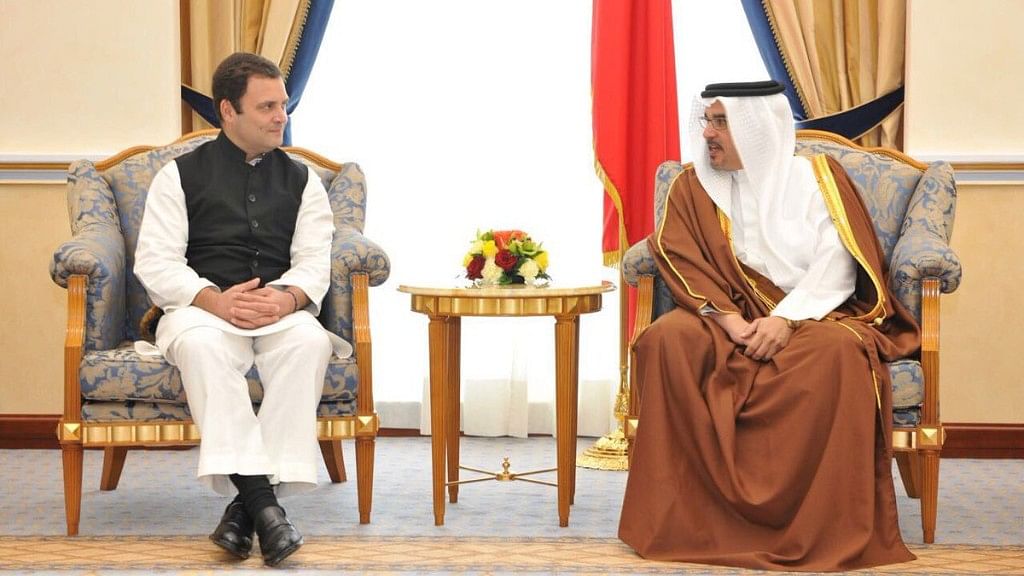 Rahul Gandhi meets Crown Prince of Bahrain, H.R.H. Shaikh Salman bin Hamad Al Khalifa.