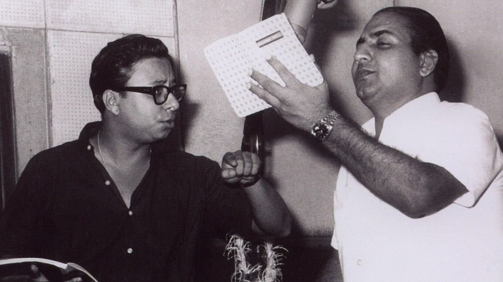 Pancham and Mohd Rafi during a recording.&nbsp;