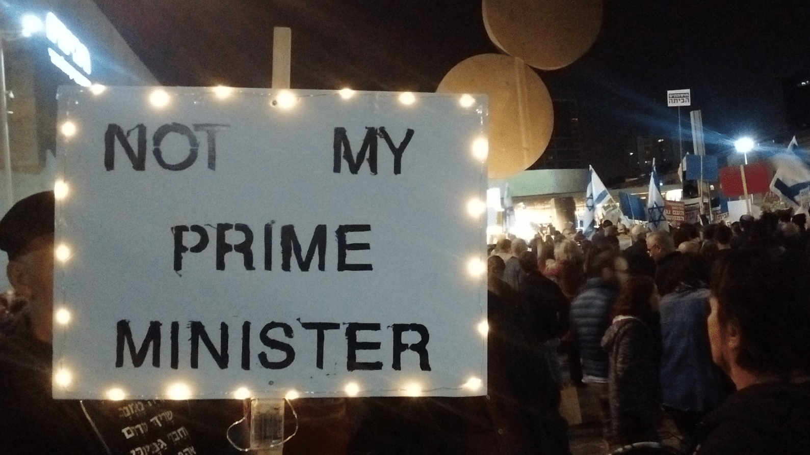 An anti-PM protest sign in Israel.&nbsp;