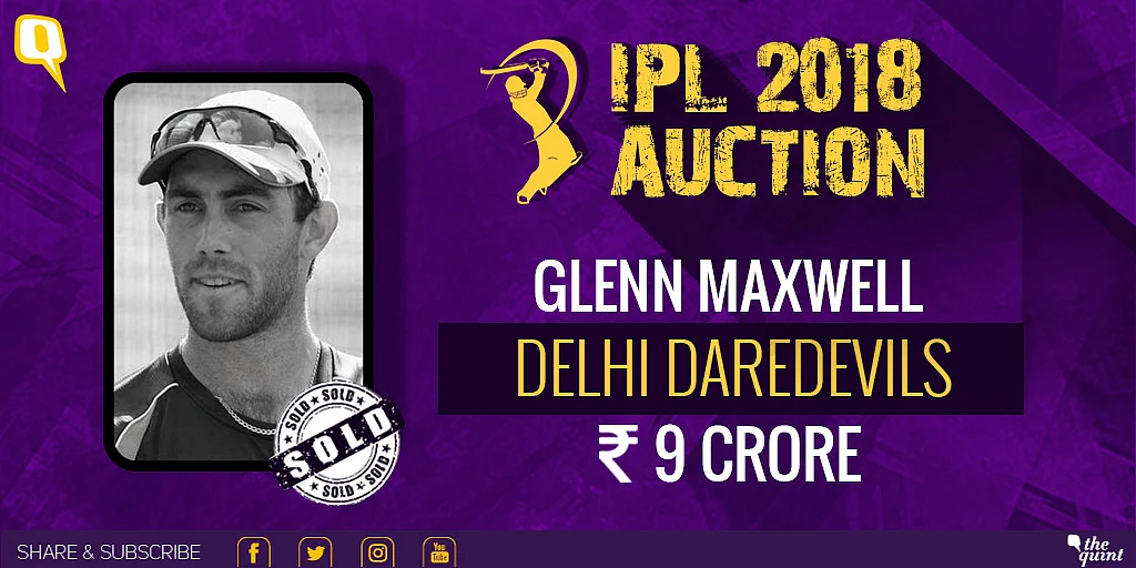 Glenn Maxwell sold to Delhi Daredevils. 