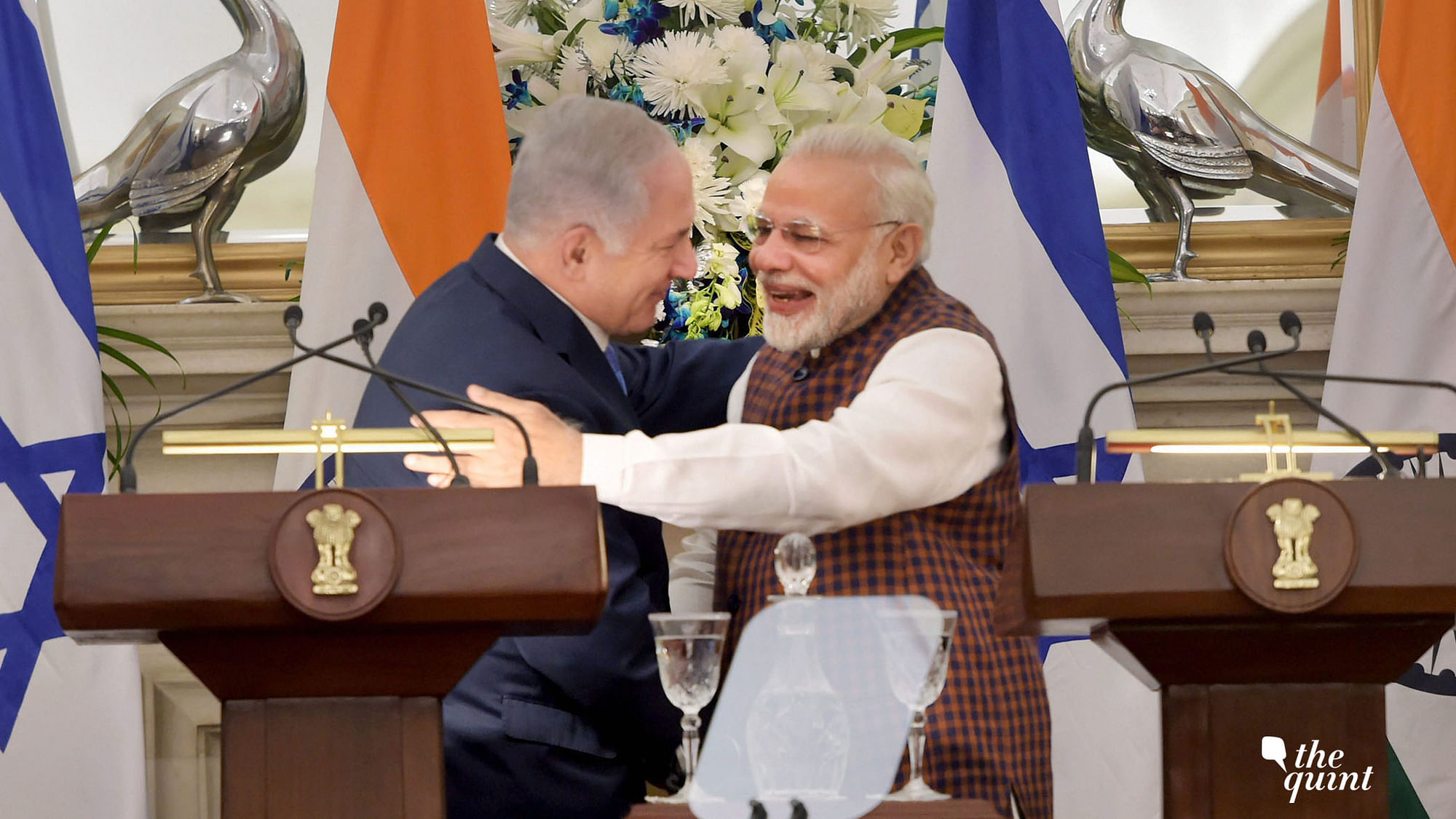 Prime Minister Narendra Modi and Benjamin Netanyahu addressed a joint presser in New Delhi on Monday, &nbsp;