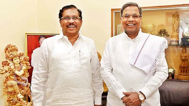 G Parameshwara (left) has been given the task of leading the party, along with Siddaramaiah, in the upcoming elections.&nbsp;