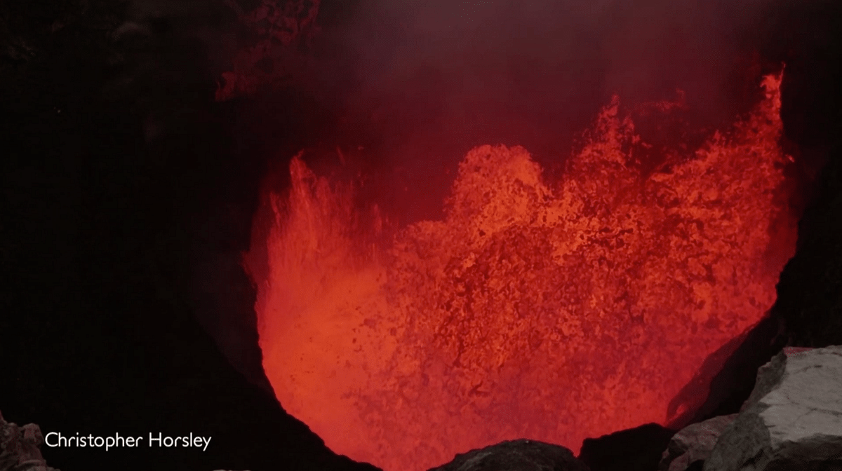 Would you sleep near hot molten lava? This man did.