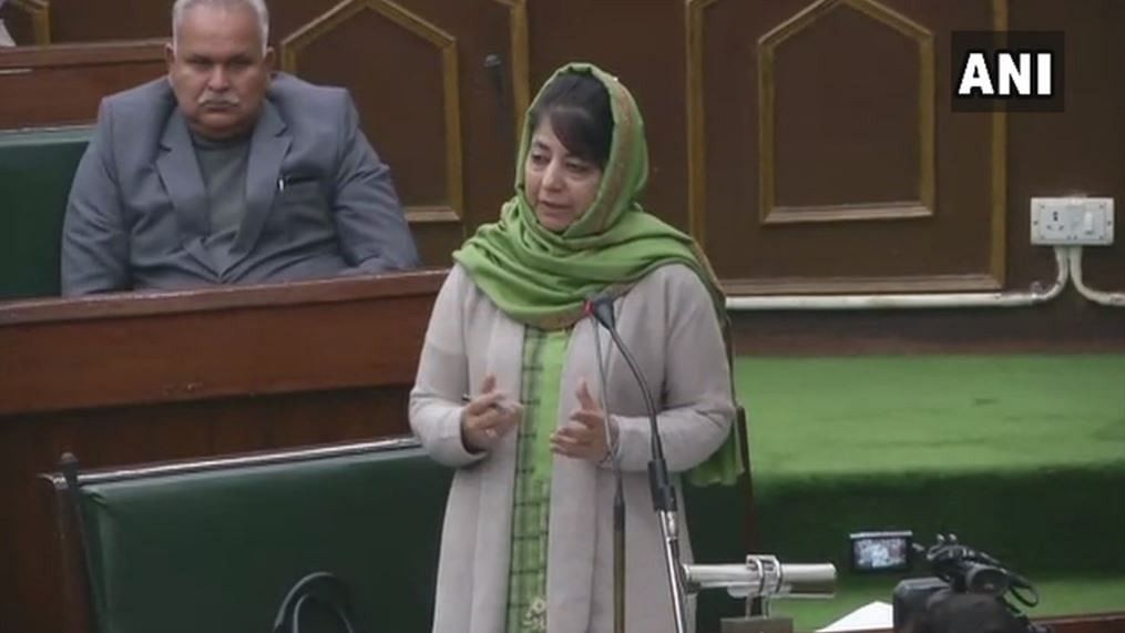 Jammu and Kashmir CM Mehbooba Mufti speaking in the Assembly on Monday, 29 January.