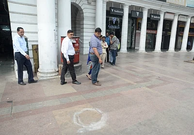 New Delhi: The spot where a man was allegedly shot at in Delhi