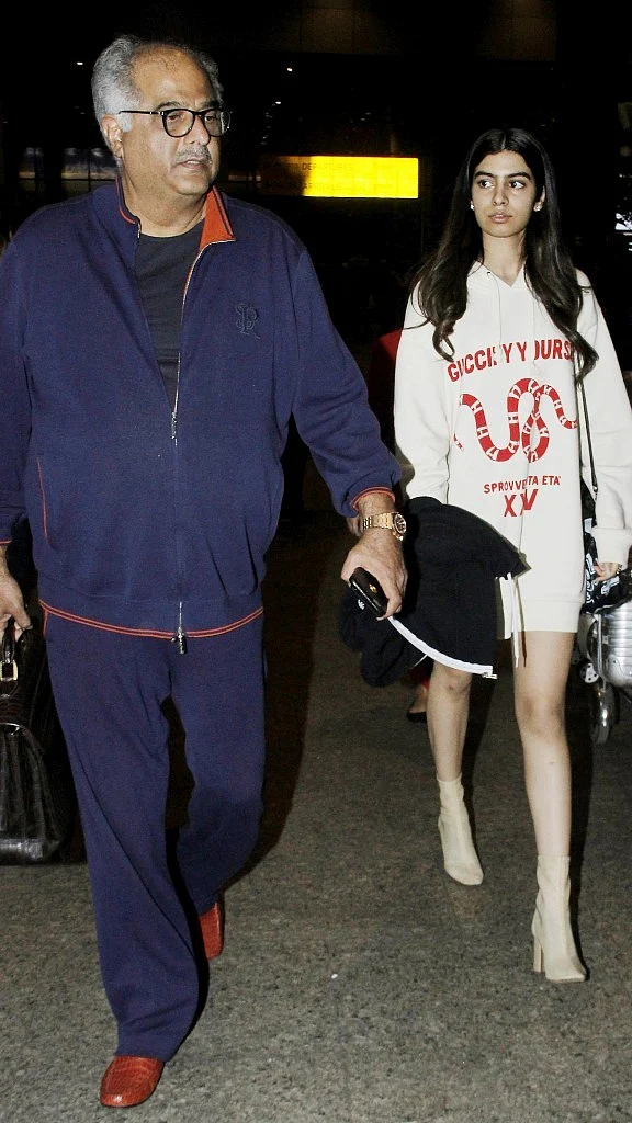 Father-daughter duo, Boney and Khushi Kapoor keep it casual.