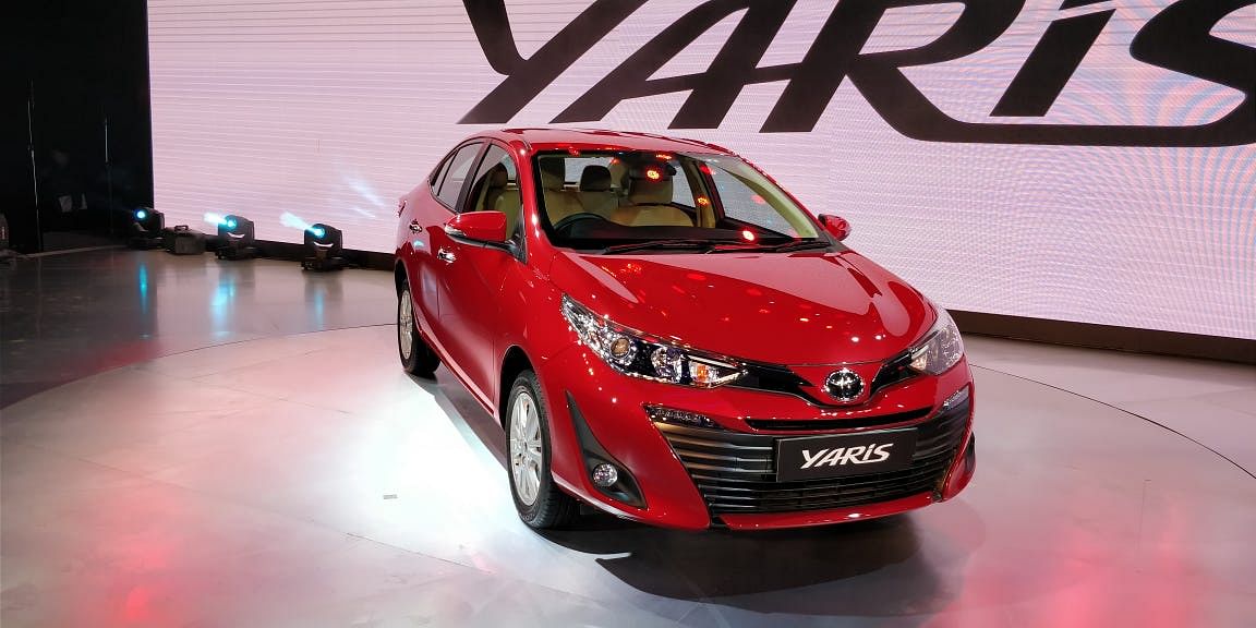 Toyota takes charge in the mid-range sedan segment with the Yaris.
