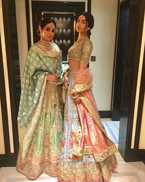 Sridevi posing with her daughter, days before her death at her nephew’s wedding in Dubai.