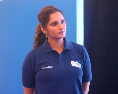 New Delhi: Tennis player Sania Mirza during the launch of a health insurance plan in New Delhi on Feb 13, 2018. (Photo: IANS)
