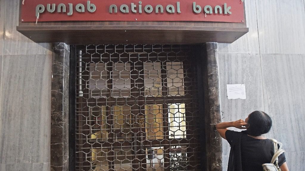 Punjab National Bank’s sealed south Mumbai branch.