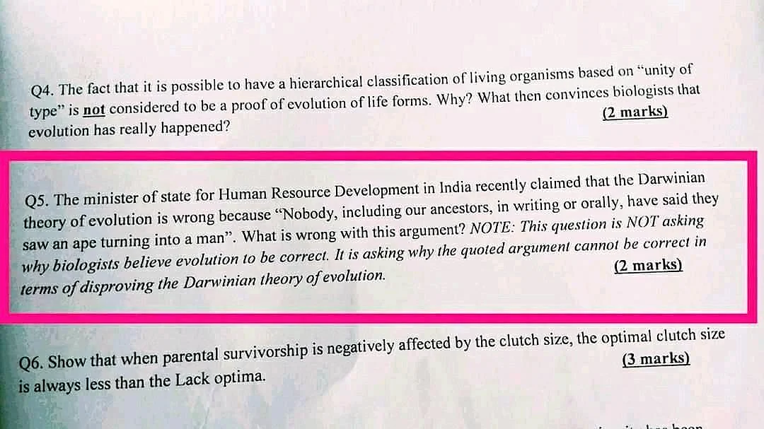IISER Asks Students Why Satyapal Was Wrong About Darwin’s Theory