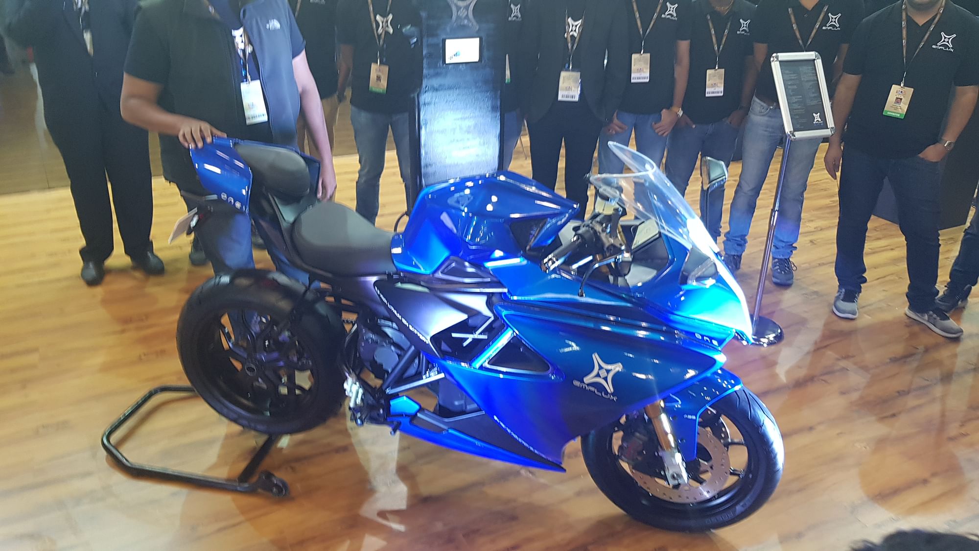 Emflux One unveiled at the Auto Expo 2018.&nbsp;