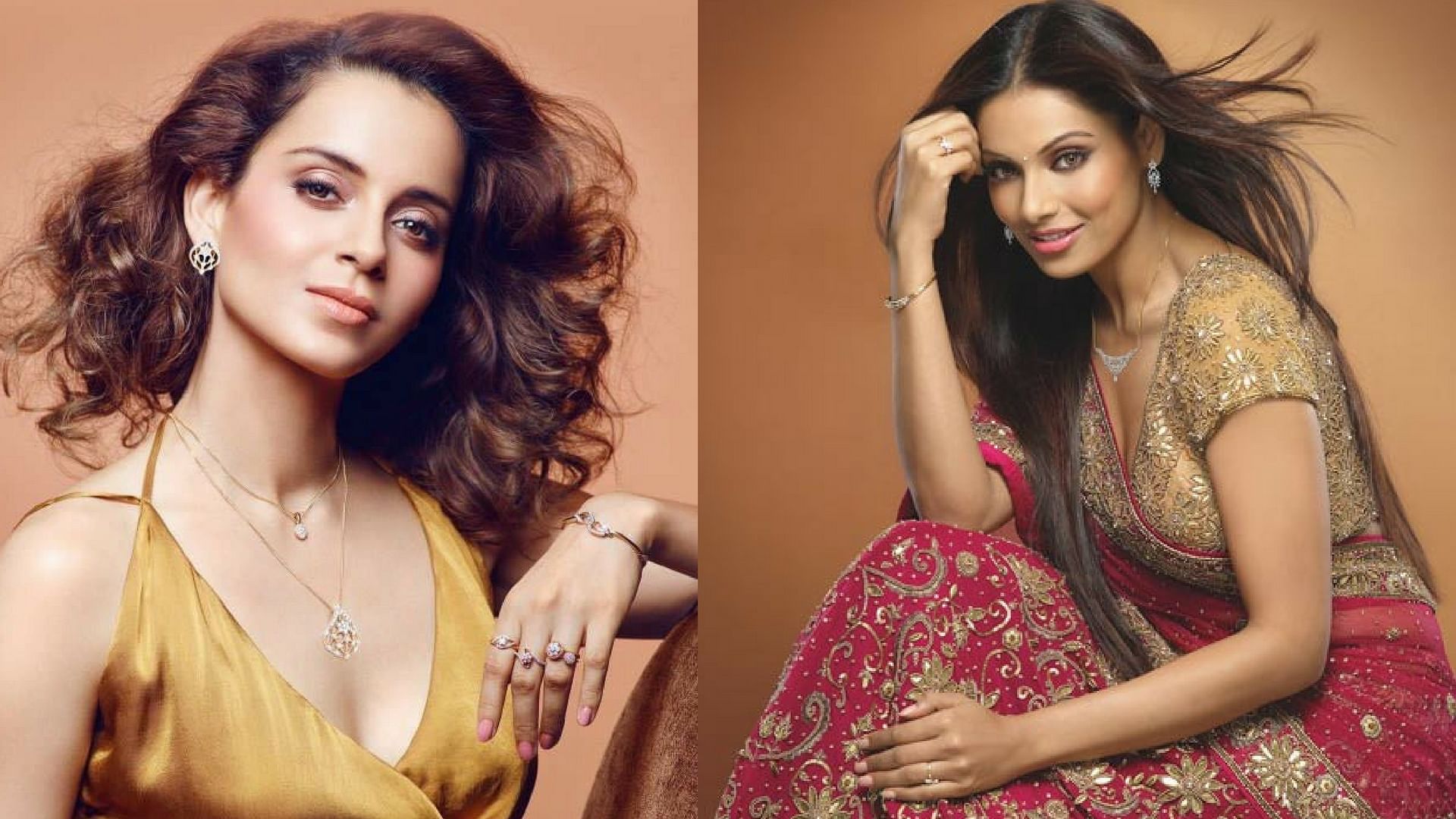 Kanagana Ranaut and Bipasha Basu in the jewellery ads of the brand.&nbsp;