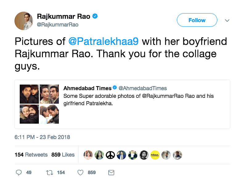 Rajkummar Rao calls out a leading daily for referring to actor Patralekhaa Misha Paul, only as his girlfriend. 
