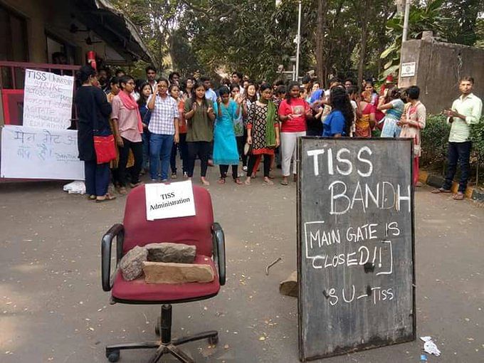 TISS students have been protesting since 21 February against the withdrawal of financial aid for  SC/ST scholars.