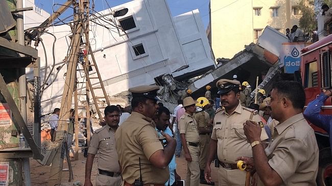 The 5-storey building on Central Jail Road near Haralur in Kasavanahalli was under construction when it collapsed.