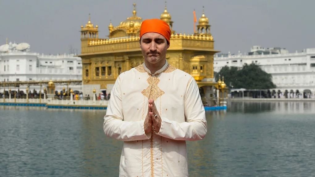 Canadian Prime Minister Justin Trudeau at the Golden Temple in Amritsar.