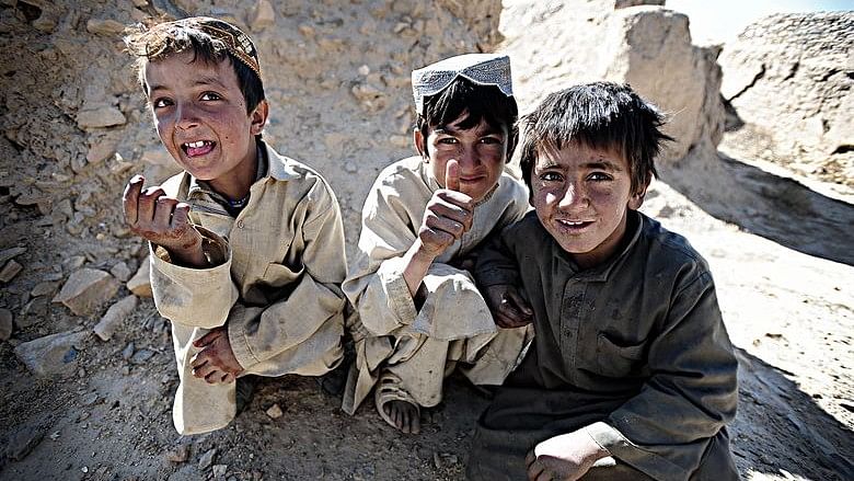 Pashtun Children play on top of the Tepe Sadar ruins monument. Image used for representational purposes.