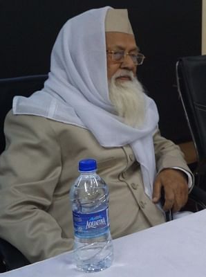Hyderabad: AIMPLB President Maulana Rabey Hasani Nadvi during three-day plenary of All India Muslim Personal Law Board (AIMPLB) in Hyderabad on Feb 9, 2018. (Photo: IANS)