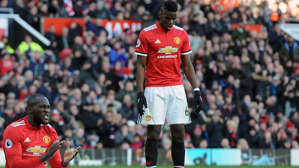 Manchester United’s Romelu Lukaku (left) and Paul Pogba.