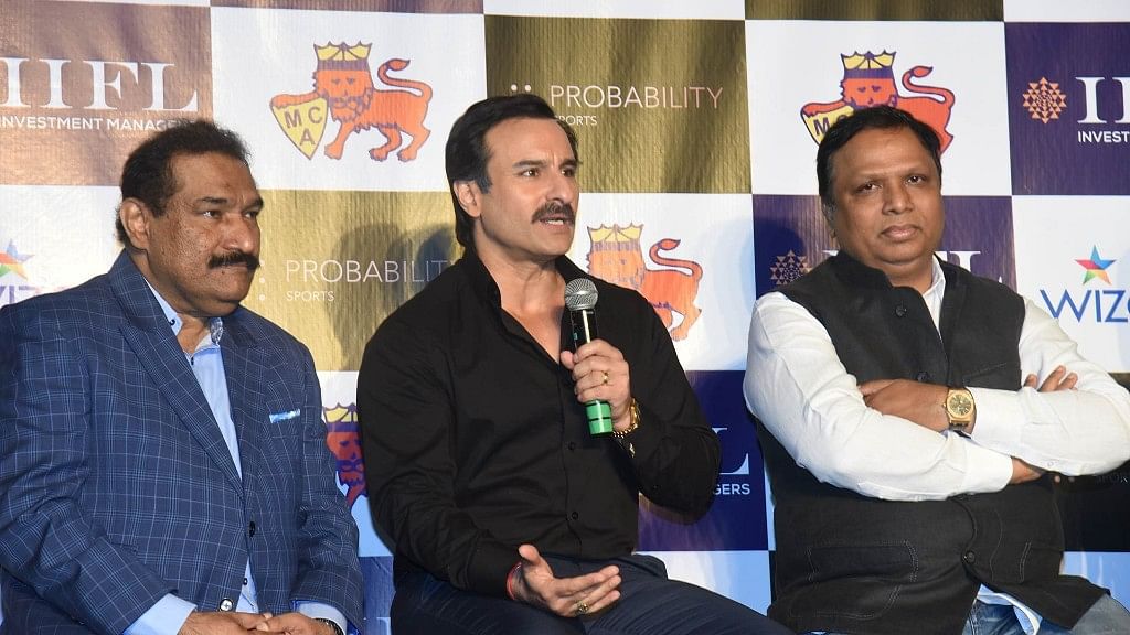 Saif Ali Khan at the announcement of the ‘T20 Mumbai’ tournament earlier this year.