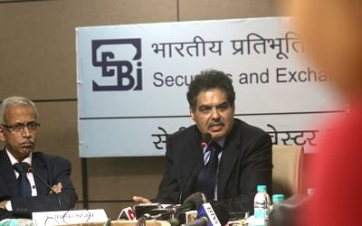 New Delhi: Securities and Exchange Board of India (SEBI) Chairman Ajay Tyagi addresses a press conference in New Delhi on Feb 10, 2018. (Photo: IANS)