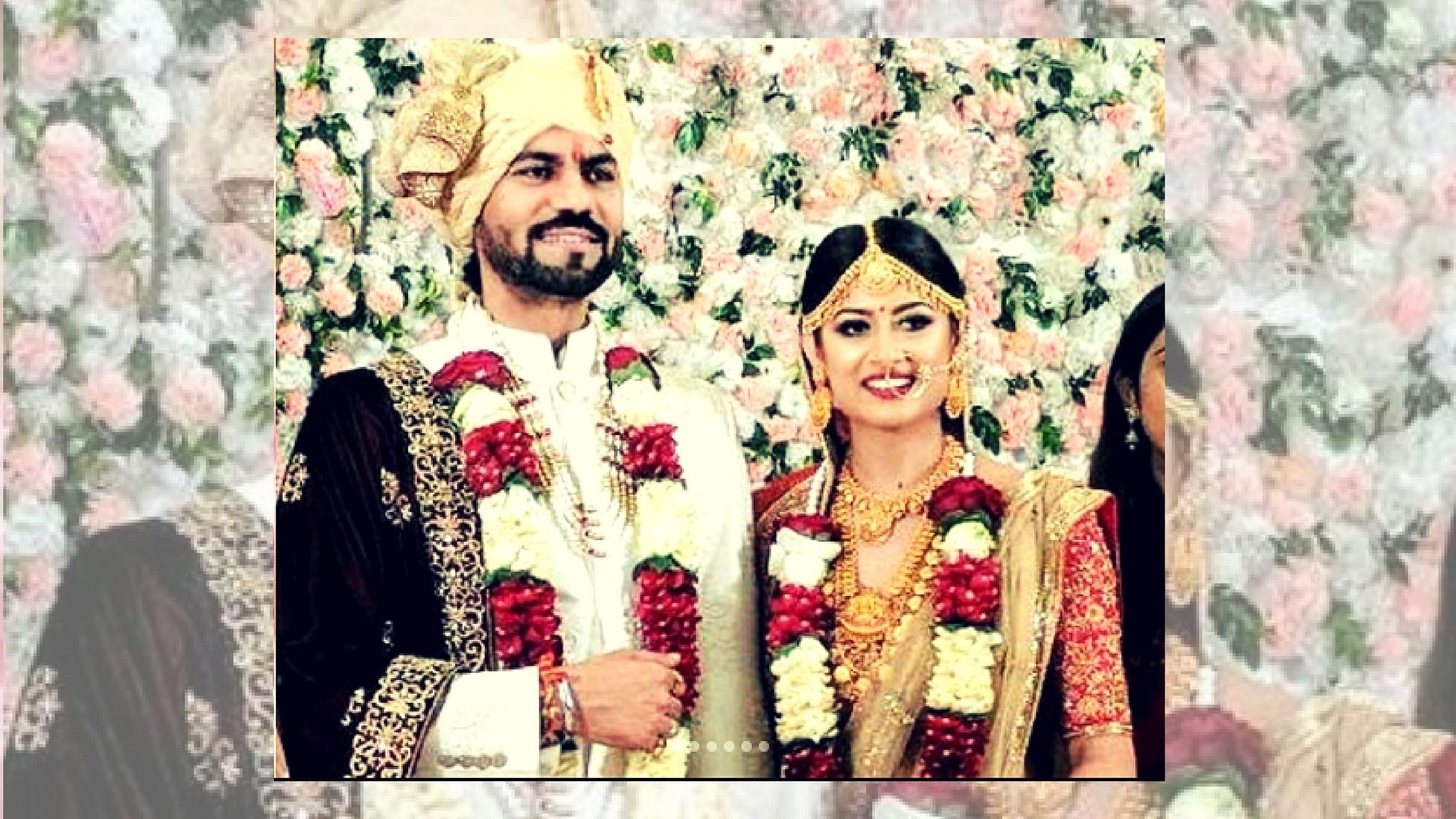 Actor Gaurav Chopra with his newly wedded wife Hitisha.