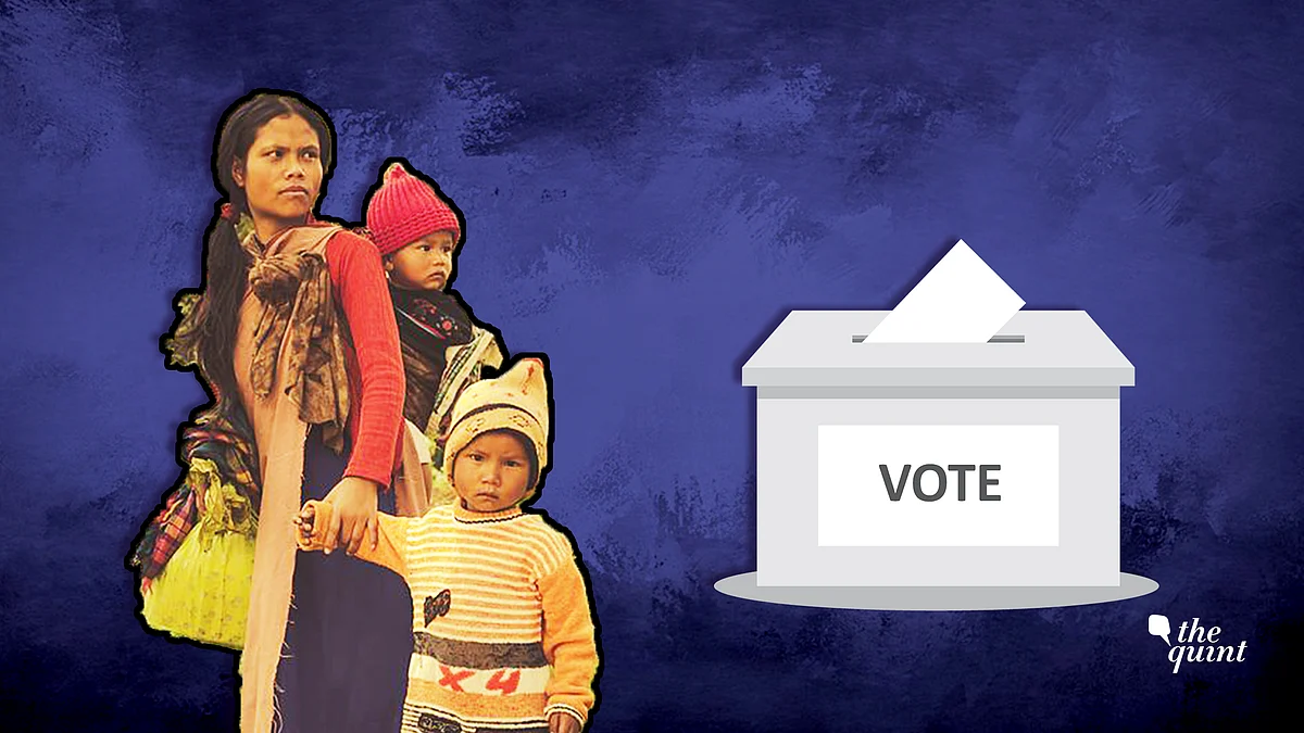 Image of a tribal woman and her children in Shillong used for representational purposes.