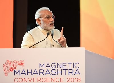Mumbai: Prime Minister Narendra Modi addresses at the Global Investors