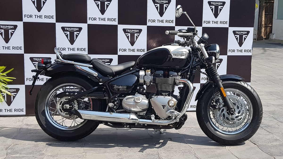 The Triumph Bonneville Speedmaster has a classic cruiser look and packs in a  1,200 cc, parallel-twin motor.