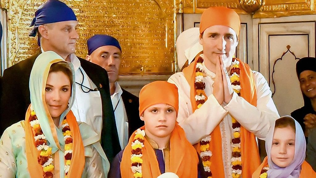 Canadian Prime Minister Justin Trudeau with his family in Amritsar.