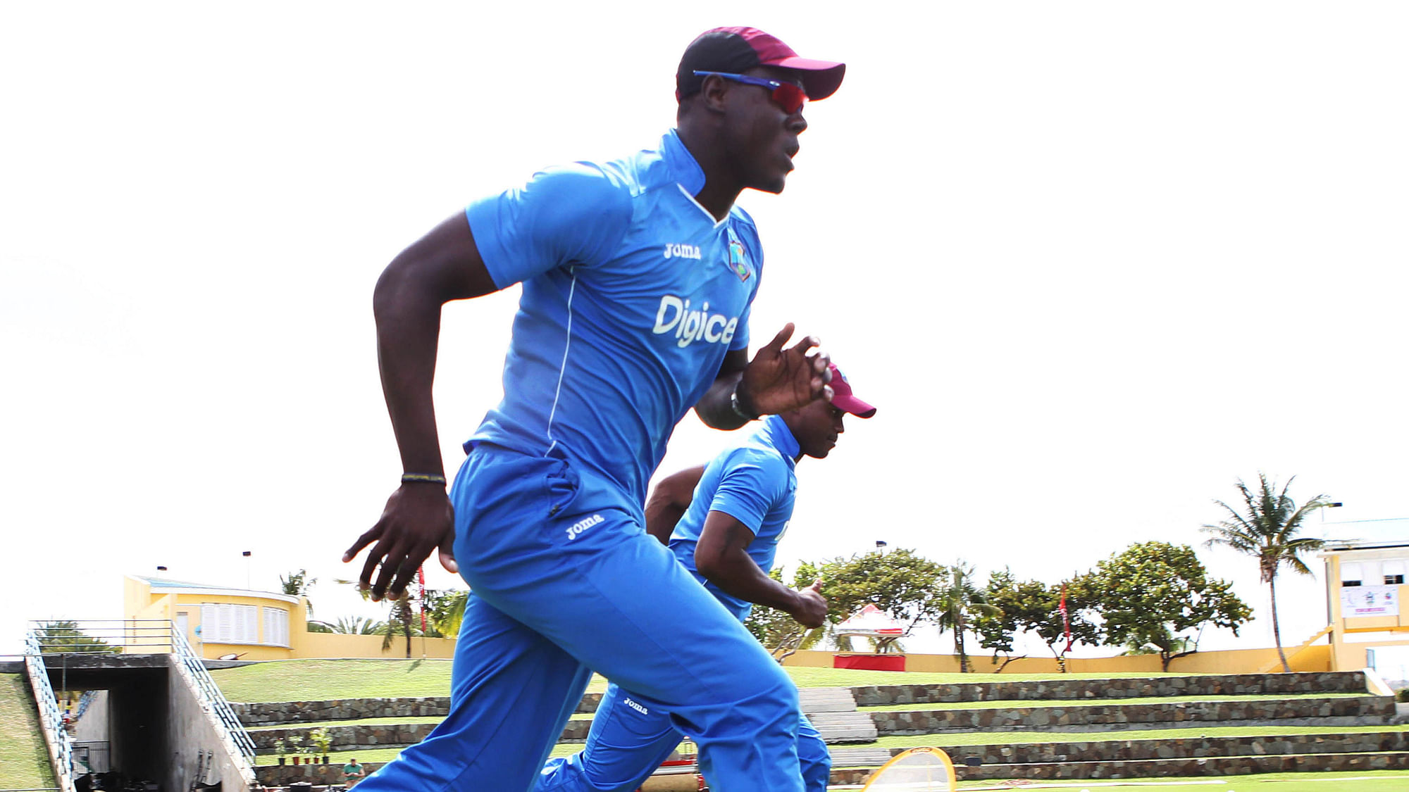 File photo of West Indies T20 captain Carlos Brathwaite attending a practice session.