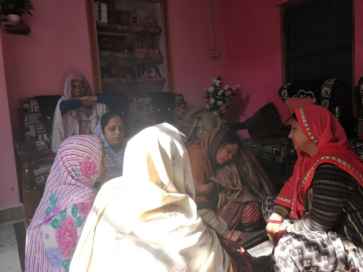 The grieving womenfolk of Chandan Gupta’s family.